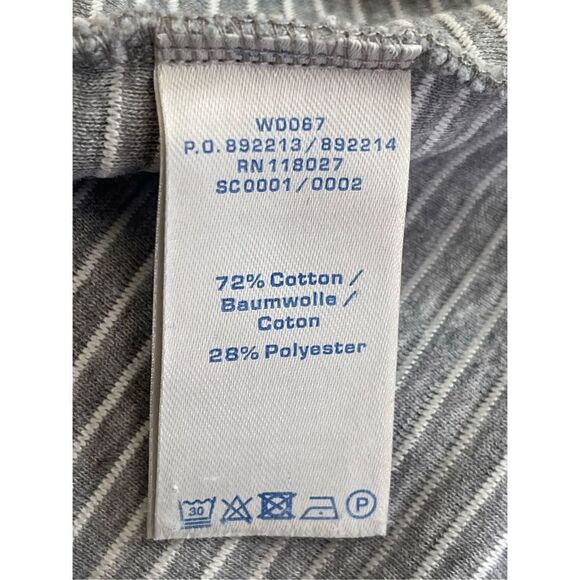 Boden Women's Heathered Gray Ribbed Textured Crew Neck Short Sleeve Top Size 6 - Picture 4 of 5